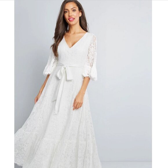 Modcloth Dresses & Skirts - $200 NWT Modcloth through the bluebells white lace bhldn maxi wedding dress xs 2